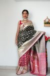 TRENDING LINEN SLUB WEAVING SAREE SAREE WITH UNSTITCHED BLOUSE FESTIVE WEAR WHOLWSALE ETHINC GARMENT (11)