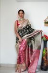 TRENDING LINEN SLUB WEAVING SAREE SAREE WITH UNSTITCHED BLOUSE FESTIVE WEAR WHOLWSALE ETHINC GARMENT (11)