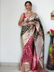 TRENDING LINEN SLUB WEAVING SAREE SAREE WITH UNSTITCHED BLOUSE FESTIVE WEAR WHOLWSALE ETHINC GARMENT (11)