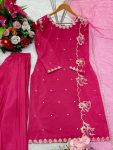 TRENDING NATURAL CREPE EMBROIDERY SEQUENCE WORK TOP PATIYALA WITH DUPATTA FESTIVE WEAR WHOLESALE PRICE ETHNIC GARMENT (3)