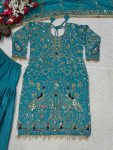 TRENDING NATURAL CREPE EMBROIDERY SEQUENCE WORK TOP PATIYALA WITH DUPATTA PARTY WEAR WHOLESALE PRICE ETHNIC GARMENT (5)