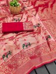 TRENDING SOFT LICHI SILK JACQUARD SAREE WITH UNSTITCHED BLOUSE DAILY WEAR WHOLESALE PRICE ETHNIC GARMENT (3)