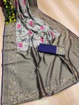 TRENDING SOFT LICHI SILK JACQUARD SAREE WITH UNSTITCHED BLOUSE DAILY WEAR WHOLESALE PRICE ETHNIC GARMENT (4)