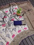 TRENDING SOFT LICHI SILK JACQUARD SAREE WITH UNSTITCHED BLOUSE DAILY WEAR WHOLESALE PRICE ETHNIC GARMENT (4)