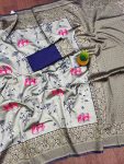 TRENDING SOFT LICHI SILK JACQUARD SAREE WITH UNSTITCHED BLOUSE DAILY WEAR WHOLESALE PRICE ETHNIC GARMENT (4)