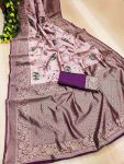 TRENDING SOFT LICHI SILK JACQUARD SAREE WITH UNSTITCHED BLOUSE DAILY WEAR WHOLESALE PRICE ETHNIC GARMENT (5)
