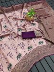 TRENDING SOFT LICHI SILK JACQUARD SAREE WITH UNSTITCHED BLOUSE DAILY WEAR WHOLESALE PRICE ETHNIC GARMENT (5)