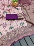 TRENDING SOFT LICHI SILK JACQUARD SAREE WITH UNSTITCHED BLOUSE DAILY WEAR WHOLESALE PRICE ETHNIC GARMENT (5)