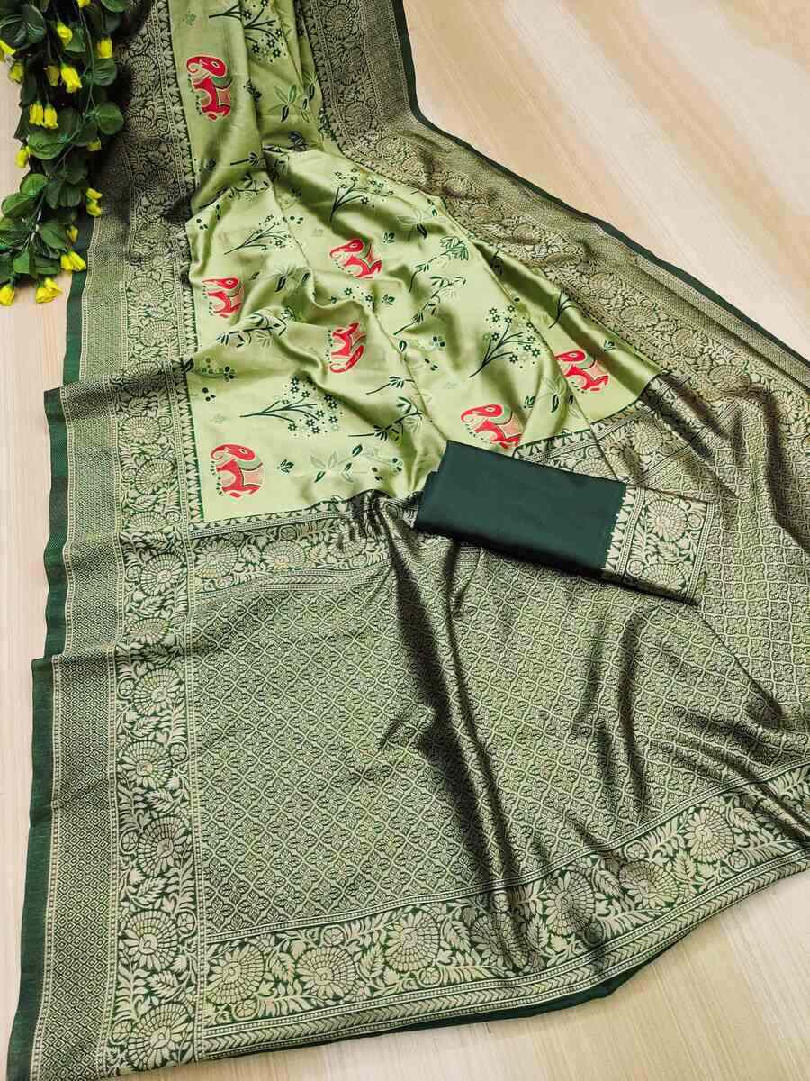 TRENDING SOFT LICHI SILK JACQUARD SAREE WITH UNSTITCHED BLOUSE DAILY WEAR WHOLESALE PRICE ETHNIC GARMENT (20)