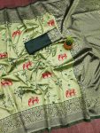 TRENDING SOFT LICHI SILK JACQUARD SAREE WITH UNSTITCHED BLOUSE DAILY WEAR WHOLESALE PRICE ETHNIC GARMENT (6)