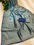 TRENDING SOFT LICHI SILK JACQUARD SAREE WITH UNSTITCHED BLOUSE DAILY WEAR WHOLESALE PRICE ETHNIC GARMENT (7)