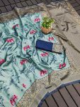 TRENDING SOFT LICHI SILK JACQUARD SAREE WITH UNSTITCHED BLOUSE DAILY WEAR WHOLESALE PRICE ETHNIC GARMENT (7)