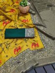 TRENDING SOFT LICHI SILK JACQUARD SAREE WITH UNSTITCHED BLOUSE DAILY WEAR WHOLESALE PRICE ETHNIC GARMENT (2)