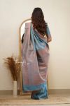TRENDING SOFT LICHI SILK JACQUARD WORK SAREE WITH UNSTITCHED BLOUSE CASUAL WEAR WHOLESALE PRICE ETHNIC GARMENT (5)