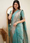 TRENDING SOFT LICHI SILK JACQUARD WORK SAREE WITH UNSTITCHED BLOUSE CASUAL WEAR WHOLESALE PRICE ETHNIC GARMENT (8)