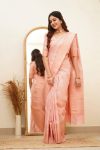 TRENDING SOFT LICHI SILK JACQUARD WORK SAREE WITH UNSTITCHED BLOUSE CASUAL WEAR WHOLESALE PRICE ETHNIC GARMENT (6)