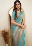 TRENDING SOFT LICHI SILK JACQUARD WORK SAREE WITH UNSTITCHED BLOUSE CASUAL WEAR WHOLESALE PRICE ETHNIC GARMENT (8)
