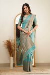 TRENDING SOFT LICHI SILK JACQUARD WORK SAREE WITH UNSTITCHED BLOUSE CASUAL WEAR WHOLESALE PRICE ETHNIC GARMENT (8)