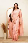 TRENDING SOFT LICHI SILK JACQUARD WORK SAREE WITH UNSTITCHED BLOUSE CASUAL WEAR WHOLESALE PRICE ETHNIC GARMENT (6)