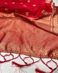 TRENDING SOFT LICHI SILK JACQUARD WORK SAREE WITH UNSTITCHED BLOUSE FORMAL WEAR WHOLESALE PRICE ETHNIC GARMENT (5)