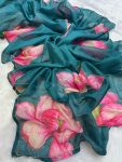 TRENDING TABBY ORGANZA FLORAL PRINT WITH CUTDANA HANDWORK SAREE WITH UNSTITCHED BLOUSE DAILY WEAR WHOLESALE PRICE ETHNIC GARMENT (28)