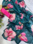 TRENDING TABBY ORGANZA FLORAL PRINT WITH CUTDANA HANDWORK SAREE WITH UNSTITCHED BLOUSE DAILY WEAR WHOLESALE PRICE ETHNIC GARMENT (28)