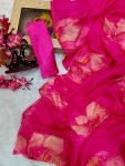 TRENDING TABBY ORGANZA FLORAL PRINT WITH CUTDANA HANDWORK SAREE WITH UNSTITCHED BLOUSE DAILY WEAR WHOLESALE PRICE ETHNIC GARMENT (30)