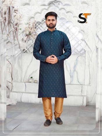 ATTRACTIVE JACQUARD MEN'S KURTA PAYJAMA RAMA