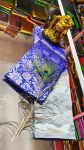 1ATTRACTIVE LICHI SILK JACQUARD WORK SAREE WITH UNSTITCHED BLOUSE PARTY WEAR WHOLESALE PRICE ETHNIC GARMENT (24)