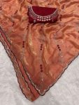 1ATTRACTIVE SPACE SILK SEQUENCE AND ZARI EMBROIDERY WORK SAREE WITH UNSTITCHED BLOUSE SEASONABLE WHOLESALE PRICE ETHNIC GARMENT (80)