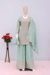 1BOLLYWOOD CHINON EMBROIDERY WORK TOP PALAZZO WITH DUPATTA CASUAL WEAR WHOLESALE PRICE ETHNIC GARMENT (38)