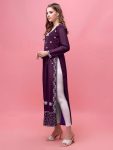 DESIGNER GEORGETTE EMBROIDERY WORK KURTI WINE