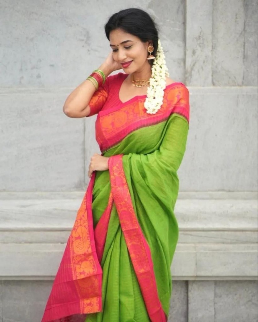 1DESIGNER LICHI SILK JACQUARD WORK SAREE WITH UNSTITCHED BLOUSE FESTIVAL WEAR WHOLESALE PRICE ETHNIC GARMENT (21)