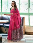 1DESIGNER LICHI SILK ORGANIC BANARASI SAREE WITH UNSTITCHED BLOUSE FESTIVAL WEAR WHOLESALE PRICE ETHNIC GARMENT (27)
