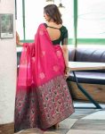 1DESIGNER LICHI SILK ORGANIC BANARASI SAREE WITH UNSTITCHED BLOUSE FESTIVAL WEAR WHOLESALE PRICE ETHNIC GARMENT (27)