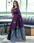 1DESIGNER LICHI SILK ORGANIC BANARASI SAREE WITH UNSTITCHED BLOUSE FESTIVAL WEAR WHOLESALE PRICE ETHNIC GARMENT (43)