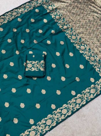 DESIGNER SILK WEAVING WORK SAREE WITH UNSTITCHED BLOUSE RAMA