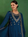 1DESIGNER VICHITRA SILK SEQUENCE CODING EMBROIDERY WORK TOP BOTTOM WITH DUPATTA PARTY WEAR WHOLESALE PRICE ETHNIC GARMENT (4)
