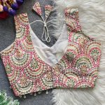 1FABULOUS MONO SILK MULTI + ZARI WORK STITCHED BLOUSE PARTY WEAR WHOLESALE PRICE ETHNIC GARMENT (8)