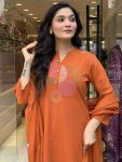 1FANCY CHANDERI MIRROR AND EMBROIDERY WORK TOP BOTTOM WITH DUPATTA FESTIVE WEAR WHOLESALE PRICE ETHNIC GARMENT (11)