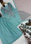 1FANCY CREPE EMBROIDERY SEQUENCE WORK WITH REAL MIRROR HAND WORK TOP PALAZZO WITH DUPATTA PARTY WEAR WHOLESALE PRICE ETHNIC GARMENT (12)