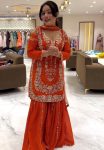 1FANCY GEORGETTE THREAD WITH SEQUENCE WORK TOP SHARARA WITH DUPATTA WEDDING WEAR WHOLESALE PRICE ETHNIC GARMENT (3)