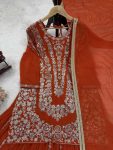 1FANCY GEORGETTE THREAD WITH SEQUENCE WORK TOP SHARARA WITH DUPATTA WEDDING WEAR WHOLESALE PRICE ETHNIC GARMENT (3)