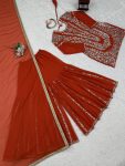1FANCY GEORGETTE THREAD WITH SEQUENCE WORK TOP SHARARA WITH DUPATTA WEDDING WEAR WHOLESALE PRICE ETHNIC GARMENT (3)