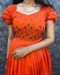 1FANCY MUL COTTON HAND WORK GOWN FESTIVE WEAR WHOLESALE PRICE ETHNIC GARMENT (22)