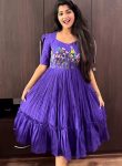 1FANCY MUL MUL COTTON EMBROIDERY THREAD WORK ONE PIECE PARTY WEAR WHOLESALE PRICE ETHNIC GARMENT (15)