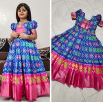 1FANCY SILK DIGITAL PRINTED KID’S GOWN FESTIVE WEAR WHOLESALE PRICE ETHNIC GARMENT (15)