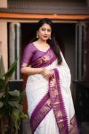 1FASHIONABLE LICHI SILK JACQUARD WORK SAREE WITH UNSTITCHED BLOUSE PARTY WEAR WHOLESALE PRICE ETHNIC GARMENT (24)