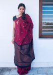 FASHIONABLE LICHI SILK JACQUARD WORK SAREE WITH UNSTITCHED BLOUSE MAROON