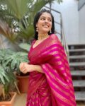 1FASHIONABLE SOFT LICHI SILK JACQUARD WORK SAREE WITH UNSTITCHED BLOUSE PARTY WEAR WHOLESALE PRICE ETHNIC GARMENT (17)
